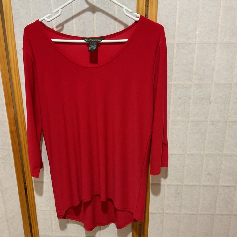 Valentina Red Long Sleeve Women's Top
